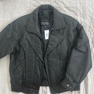 VTG Wilson Black Leather Jacket Unisex